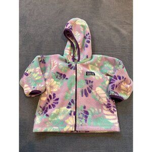 Patagonia Baby Synchilla Cardigan - purple leaves